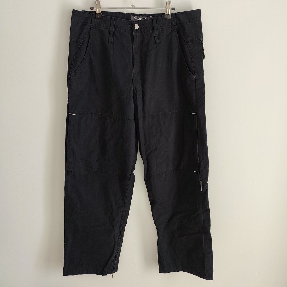 Vintage Levis SilverTab Cargo Pants Mens 34x31 Black y2k Baggy Grunge